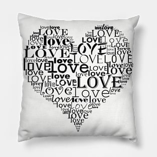 Typographic heart Pillow