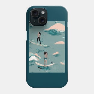 Paddleboarding Illustration Phone Case