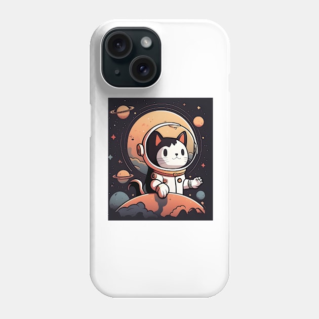 Catronaut Cute Cat Astronaut Deep In Space Cosmic Cat Science - Funny Cats Phone Case by Rochelle Lee Elliott