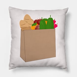 Grocery Bag and Fresh Food. Pillow