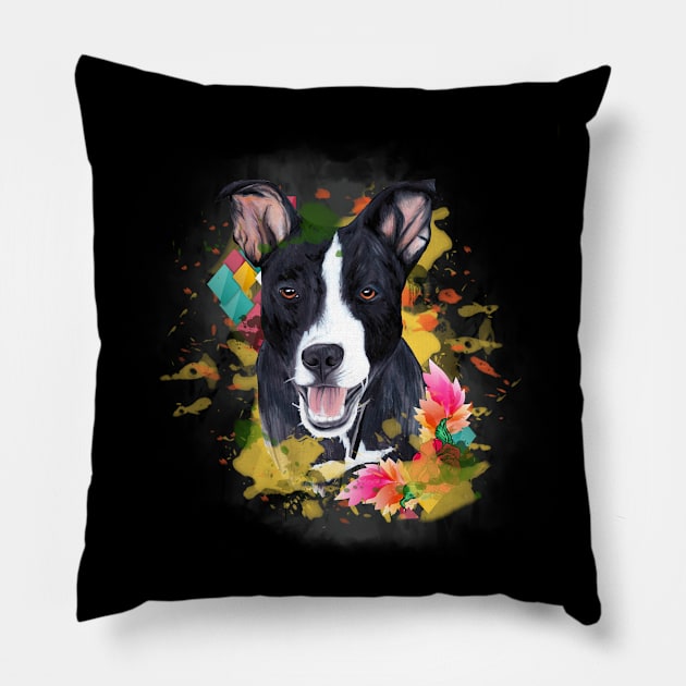 Black pup Pillow by Apatche