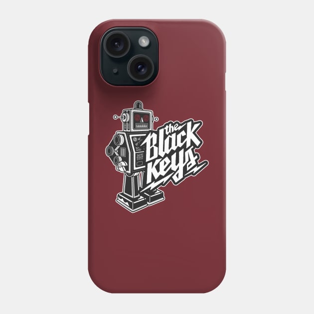 The Black Keys Retro Rockin'  Robot (Colored Eyes, Double-Sided) Phone Case by Recondo76