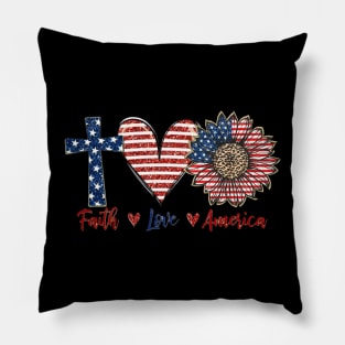 Faith love america Pillow