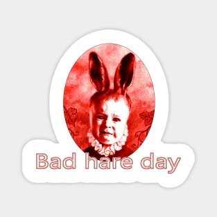 Bad Hare Day Mutant Bunny Baby Design Magnet