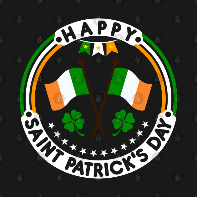 Happy Saint Patrick's Day Irish Flag Tees by GoodyBroCrafts