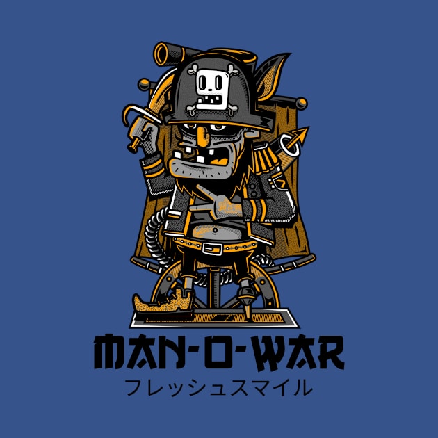 Man-O-War Pirate Funny Cartoon Characters by BradleyHeal