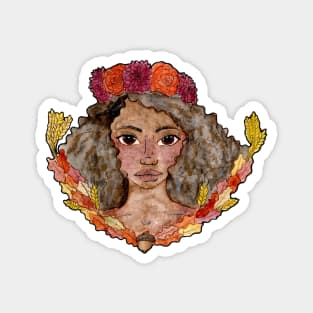 Seasonal flower girls- Autumn Magnet