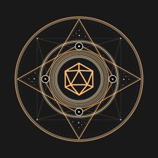 Polyhedral D20 Dice Sacred Symbol of the Witch T-Shirt