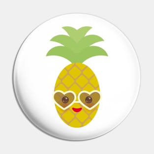 Cute pineapple with sunglasses Pin