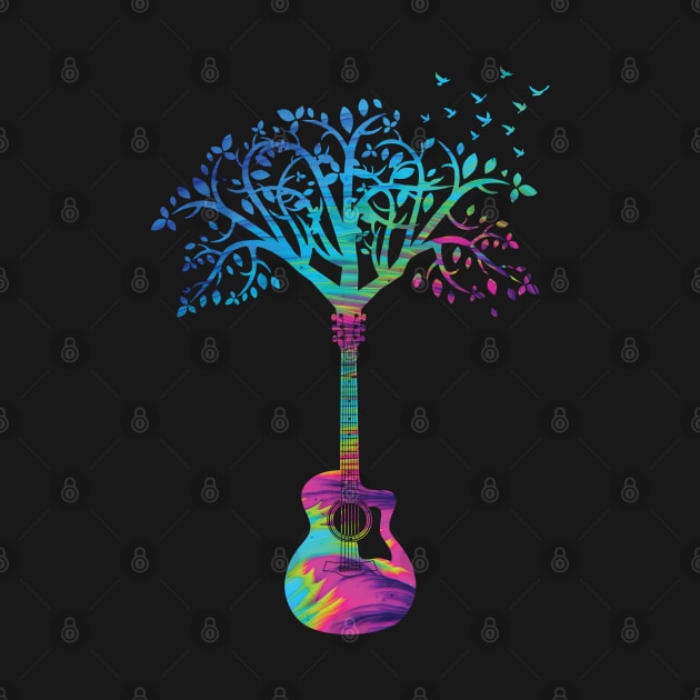 Acoustic Guitar Tree Abstract Texture Theme by nightsworthy