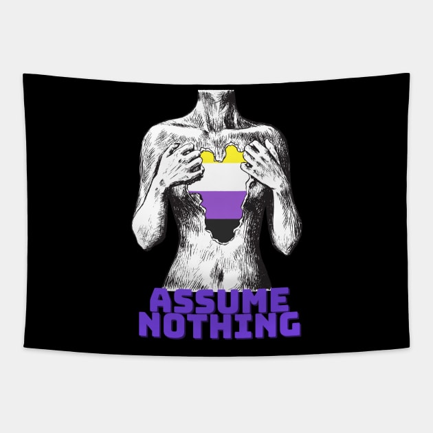 Nonbinary - Assume Nothing Tapestry by CoopersDesignLab