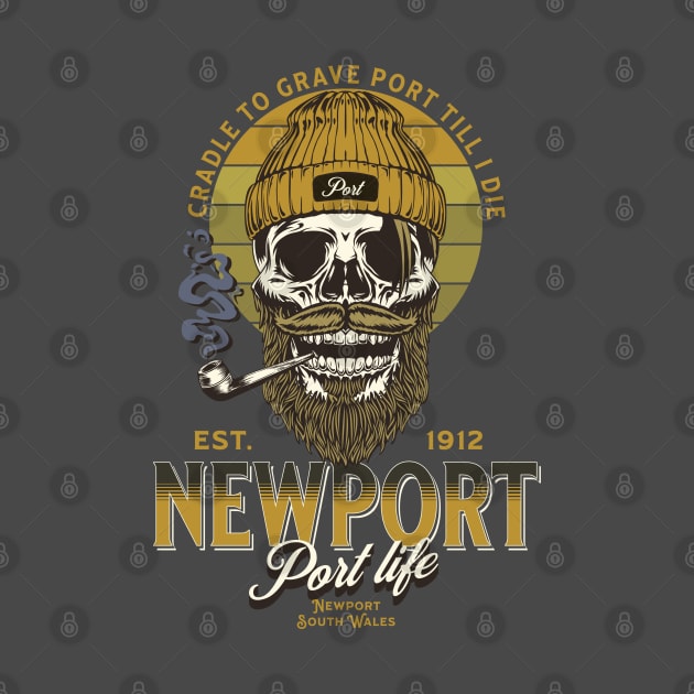 Newport Wales, Skater Port Skull by Teessential