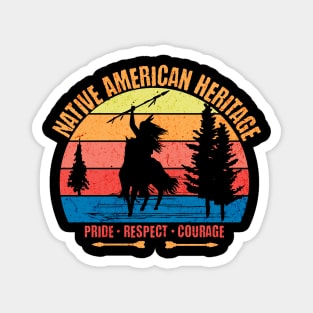 Retro Native American Heritage Magnet