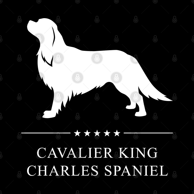 Cavalier King Charles Spaniel Dog White Silhouette by millersye