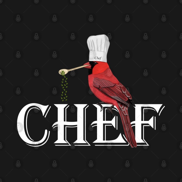 Northern Cardinal Chef Illustration by jzbirds