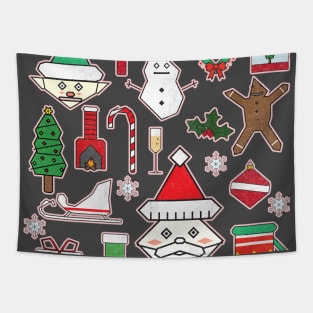 8ts Vintage Christmas Flash Sheet Tapestry