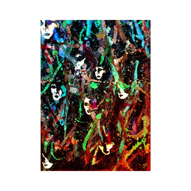 The Crowd Abstract Art/ Portrait painting by grantwilson