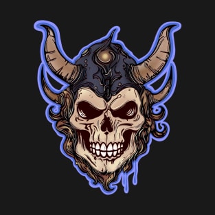 Viking Skull wearing horned helmet T-Shirt