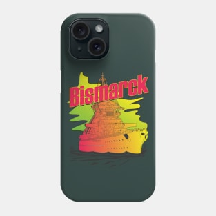 Battleship Bismarck Synthwave style Phone Case