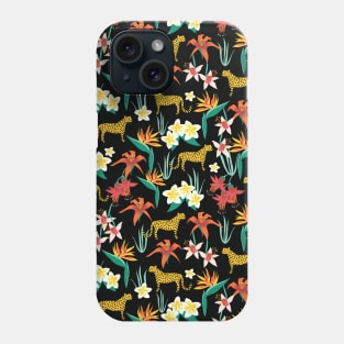 Cheetahs Between Tropical Flowers Phone Case