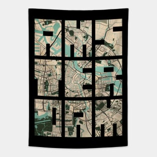 Amsterdam, Netherlands City Map - Vintage Tapestry