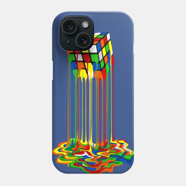 Rainbow Abstraction melted rubix cube Phone Case by Dezigner007