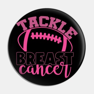 Tackle Breast Cancer Football Sport Awareness Support Pink Ribbon Pin