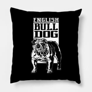 Funny Proud English Bulldog dog portrait gift Pillow