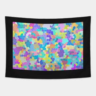 Stained glass print, colorful crystal shapes Tapestry