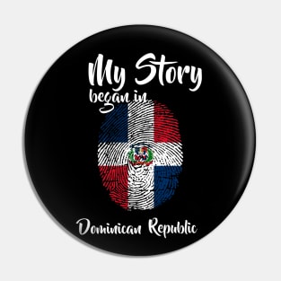 Dominican republic Flag Fingerprint My Story DNA Santo Domrep Pin