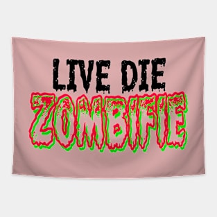 Live Die Zombifie Tapestry