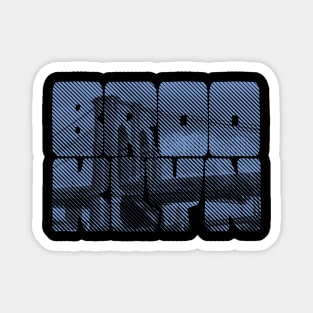 Brooklyn Bridge Spellout Blue Diagonal Line Magnet