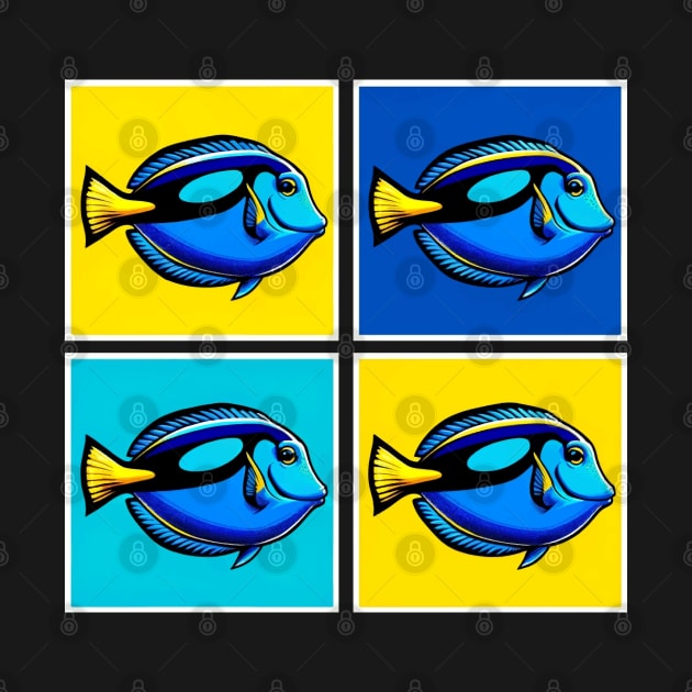 Pop Blue Tang Fish - Cool Aquarium Fish by PawPopArt