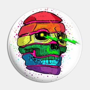 LGBT Rainbow Skull Pin