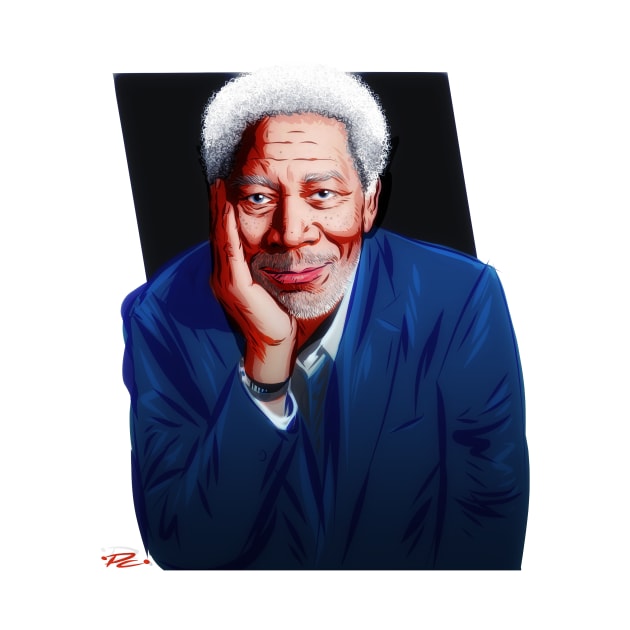 Morgan Freeman - An illustration by Paul Cemmick by PLAYDIGITAL2020