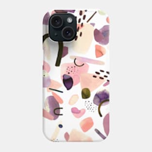 Pocket - watercolor pieces mauve Phone Case