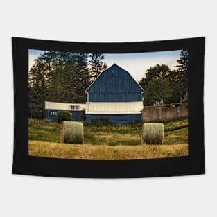 Barn With Hay Field. Tapestry