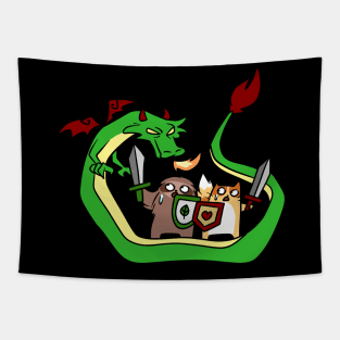 Sloth and Cat Dragon Slayers Tapestry