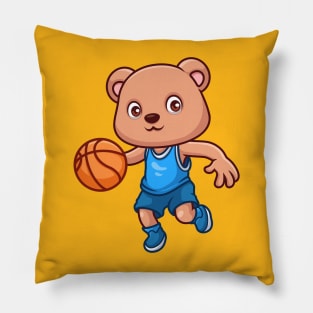 Basketball Bear Cute Cartoon Pillow