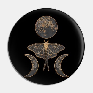 Luna Moth and Triple Moon - DARK Pin