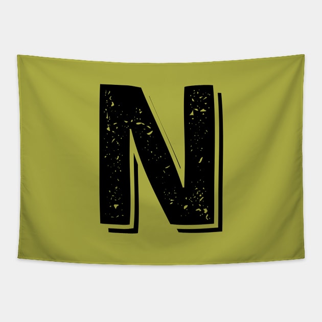 Capital Letter N Name Initial Monogram Tapestry by FTF DESIGNS