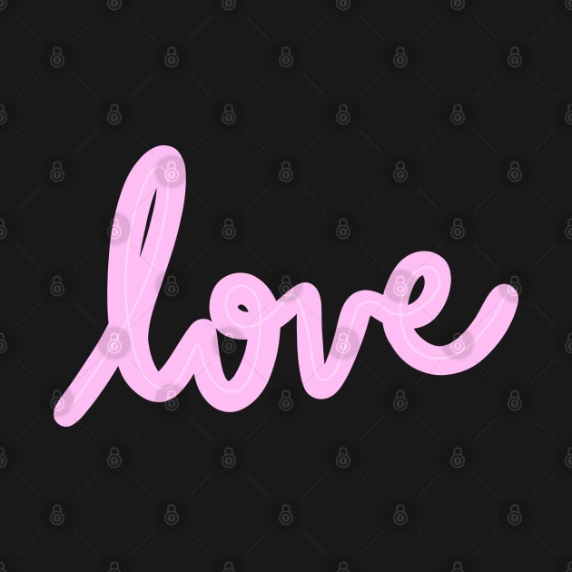 Cursive Love Font Lettering Pink and Black, made by EndlessEmporium by EndlessEmporium