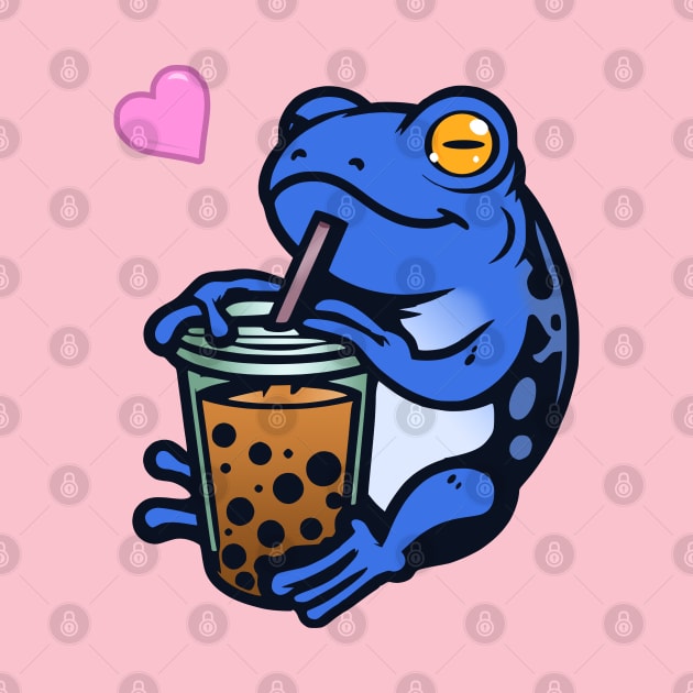 Boba Tea Frog - Blue by stoicroy