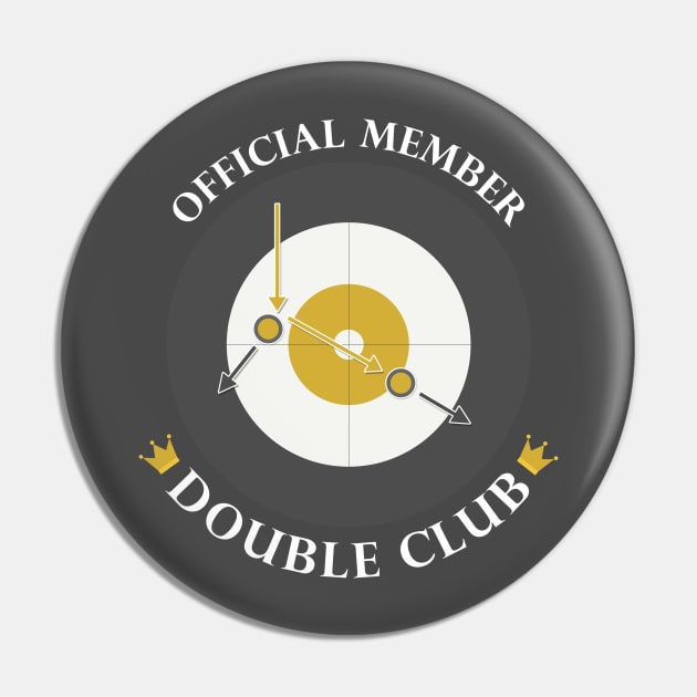 The "Double Club" - White Text Pin by itscurling