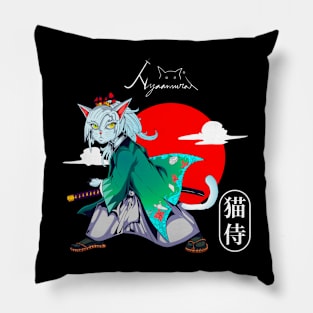 Neko Samurai Pillow