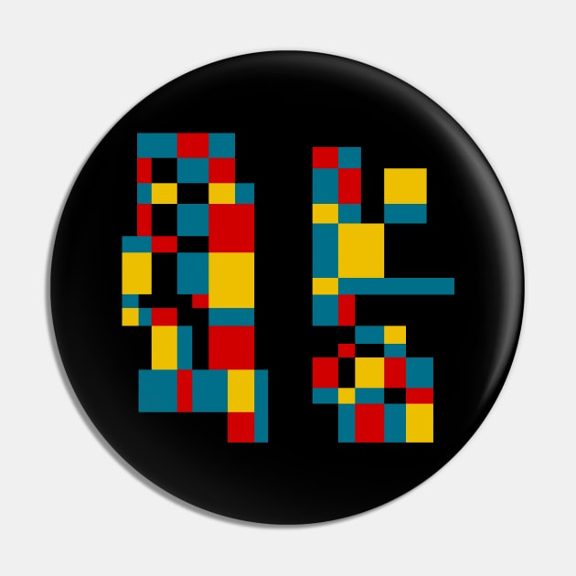 Minimal Primary #3 (Mondrian Inspired) Pin by n23tees