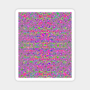 Pink Curves and Currents Silhouette Art Magnet