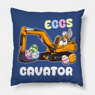 Eggscavator Easter pun Pillow