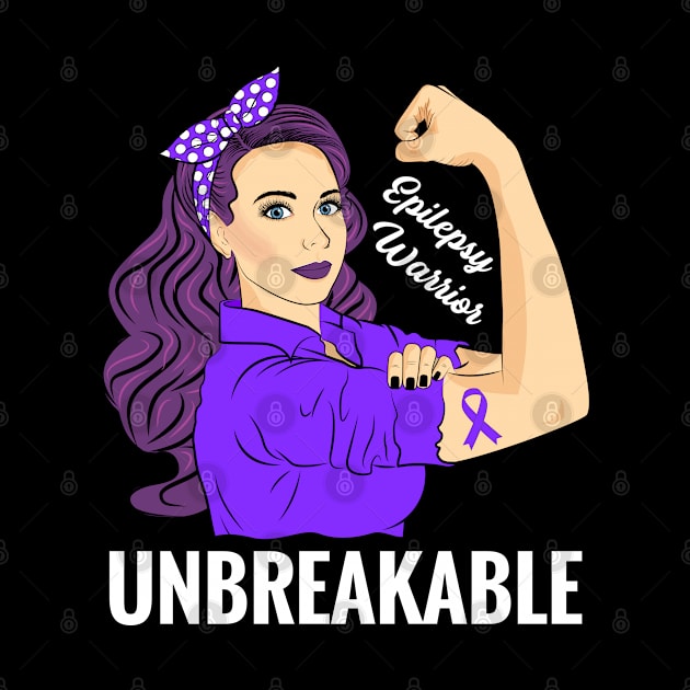 Epilepsy Awareness Epileptic Warrior Unbreakable Support by ZNOVANNA