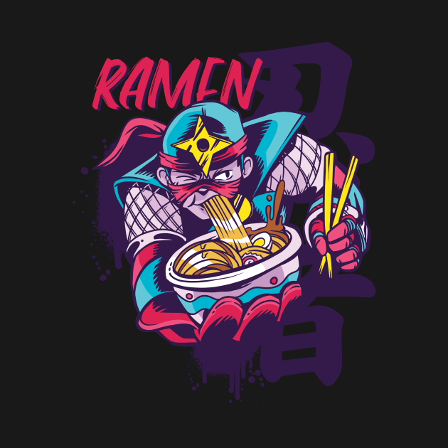 Ramen Ninja Warrior Japanese Art by Evoke Collective